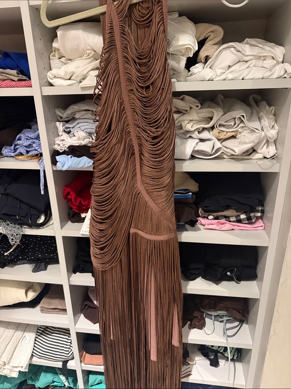 Herve Leger Copper Fringe Maxi Dress - Picture 6 of 6